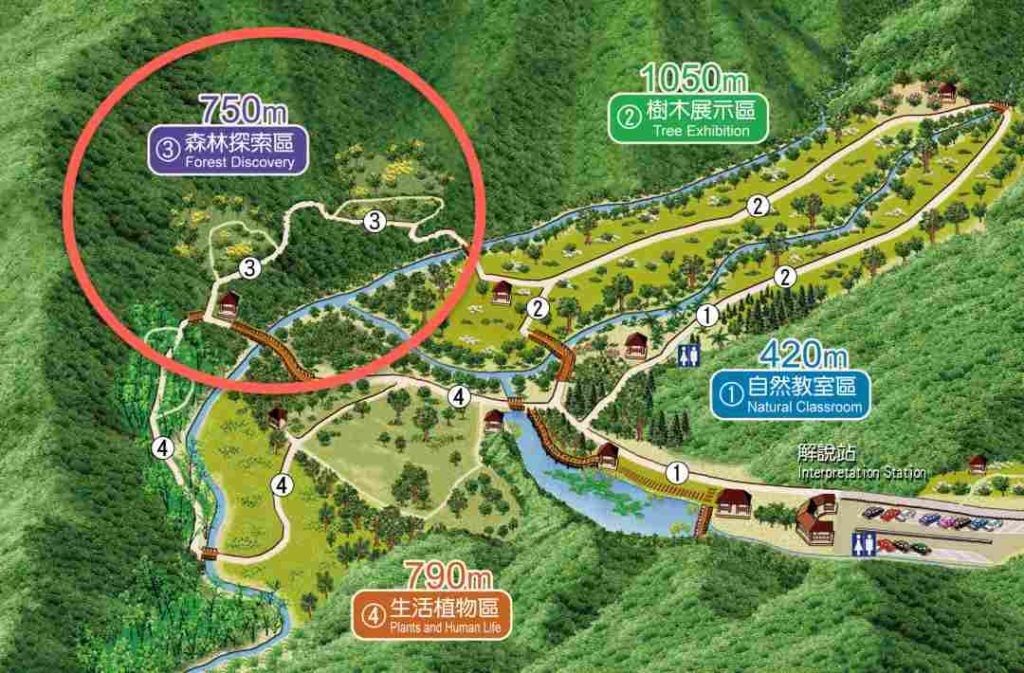 福山植物園導覽地圖（森林探索區）